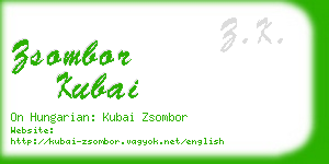 zsombor kubai business card